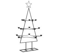 vidaXL Sapin de Noël en métal à décorer Noir 105 cm