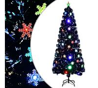 vidaXL Sapin de Noël et flocons de neige LED Noir 240 cm Fibre optique