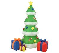 vidaXL Sapin de Noël Gonflable avec LED - Arbre Décoratif pour Jardin, Patio, Terrasse, Arrière-cour, Intérieur/Extérieur - 240 cm