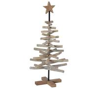 vidaXL Sapin de Noël Marron 90 cm Bois de Teck Massif