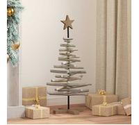 vidaXL Sapin de Noël Marron 90 cm Bois de teck massif 42017948