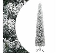 Sapin de Noël Mince avec Support et Flocon de Neige, Arbre de Noël Artificiel, Décoration de Fête Vacance Intérieur Extérieur, 270 cm PVC