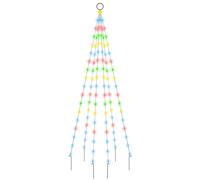 vidaXL Sapin de Noël sur mât de drapeau 108 LED Colorées 180 cm