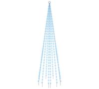 Sapin de Noël sur Mât de Drapeau Ornement de Fête Décoration de Vacances Arbre de Noël de Jardin Extérieur 310 LED Bleues 300 cm
