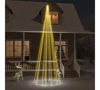 Sapin de Noël sur mât de drapeau 732 LED Blanc chaud 500 cm