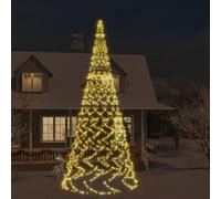 vidaXL Sapin de Noël sur Mât de Drapeau Décoration de Noël Ornement de Vacances Décoration de Fête Salle de Séjour 3000 LED Blanc Chaud 800cm Blanc chaud G