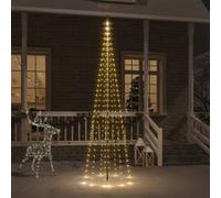 Sapin de Noël sur Mât de Drapeau Ornement de Fête Décoration de Vacances Arbre de Noël de Jardin Extérieur 310 LED Blanc Chaud 300 cm