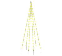 vidaXL Sapin de Noël sur Mât de Drapeau Ornement de Fête Décoration de Vacances Arbre de Noël de Jardin Extérieur 108 LED Blanc Chaud 180 cm