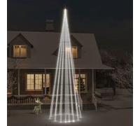 vidaXL Sapin de Noël sur mât de drapeau 1134 LED Blanc froid 800 cm