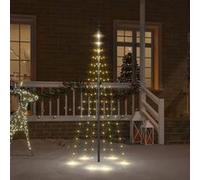 vidaXL Sapin de Noël sur mât de drapeau 108 LED Blanc chaud 180 cm