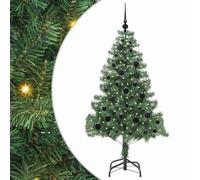 vidaXL Sapin de Noël 150 cm PVC Vert avec 150 LED chaleureuses et Support – Moderne