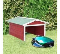 vidaXL Garage de tondeuse ¿¿ gazon 72x87x50 cm Rouge et blanc Sapin