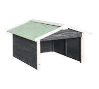 vidaXL Sapin Garage de Tondeuse à Gazon Abri de Tondeuse Housse pour Tondeuse à Gazon Protection Jardin Extérieur 72x87x50 cm Gris et Blanc