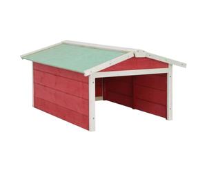 vidaXL Sapin Garage de Tondeuse à Gazon Abri de Tondeuse Housse pour Tondeuse à Gazon Protection Jardin Extérieur 72x87x50 cm Rouge et Blanc