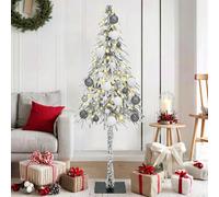 vidaXL SapindeNoëlartificiel avec des lumières à LED Blanc 150cm PVC