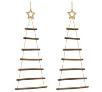 vidaXL Arbres de noël suspendus et étoiles supérieures 2 pcs 42x90 cm
