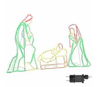vidaXL Scène de Nativité illuminée 112 x 71,5 cm PVC multicolore intérieur/extérieur
