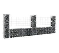 vidaXL Panier de Gabion en Forme de U avec 3 Poteaux Mur de Soutènement Barrière de Jardin Patio Projets de Jardinage 151276