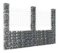 vidaXL Schanskorf U-vormig met 3 palen 260x20x200 cm ijzer151290 G