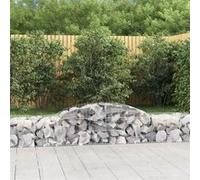 Paniers à gabions arqués 4 pcs 400x30x60/80 cm Fer galvanisé gabion vidaXL