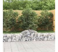 Paniers à gabions arqués 11 pcs 200x30x40/60 cm Fer galvanisé, gabion, cage de gabion, panier de mur de gabion, mur de gabion