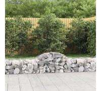 Paniers à gabions arqués 11 pcs 200x50x40/60 cm fer galvanisé, gabion, cage de gabion, panier de mur de gabion, mur de gabion