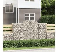 Vidaxl Paniers À Gabions Arqués 12 Pcs 200x50x120/140 Cm Fer Galvanisé
