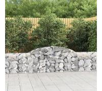 Vidaxl Paniers À Gabions Arqués 12 Pcs 300x30x60/80 Cm Fer Galvanisé