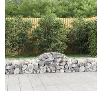 Vidaxl Paniers À Gabions Arqués 14 Pcs 200x50x40/60 Cm Fer Galvanisé