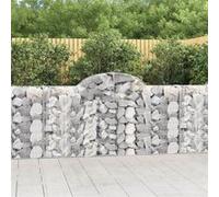 Vidaxl Paniers À Gabions Arqués 15 Pcs 200x30x100/120 Cm Fer Galvanisé