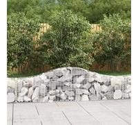 Vidaxl Paniers À Gabions Arqués 15 Pcs 200x30x40/60 Cm Fer Galvanisé