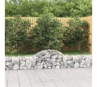 Vidaxl Paniers À Gabions Arqués 15 Pcs 200x30x40/60 Cm Fer Galvanisé