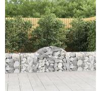 Vidaxl Paniers À Gabions Arqués 15 Pcs 200x30x60/80 Cm Fer Galvanisé