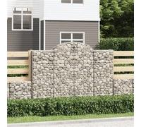 Paniers à gabions arqués 15 pcs 200x50x140/160 cm Fer galvanisé, gabion, cage de gabion, panier de mur de gabion, mur de gabion