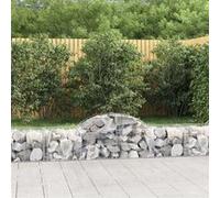 Vidaxl Paniers À Gabions Arqués 15 Pcs 200x50x40/60 Cm Fer Galvanisé