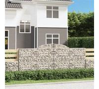 Vidaxl Paniers À Gabions Arqués 15 Pcs 300x50x120/140 Cm Fer Galvanisé