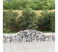 Paniers à gabions arqués 15 pcs 300x50x40/60 cm fer galvanisé, gabion, cage de gabion, panier de mur de gabion, mur de gabion