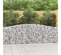 Vidaxl Paniers À Gabions Arqués 15 Pcs 400x30x80/100 Cm Fer Galvanisé