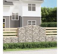 Vidaxl Paniers À Gabions Arqués 2 Pcs 200x30x140/160 Cm Fer Galvanisé