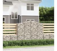 Vidaxl Paniers À Gabions Arqués 2 Pcs 200x30x160/180 Cm Fer Galvanisé