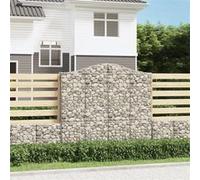 Vidaxl Paniers À Gabions Arqués 2 Pcs 200x30x180/200 Cm Fer Galvanisé