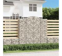 Vidaxl Paniers À Gabions Arqués 2 Pcs 200x50x200/220 Cm Fer Galvanisé