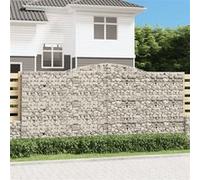 Vidaxl Paniers À Gabions Arqués 2 Pcs 400x30x180/200 Cm Fer Galvanisé