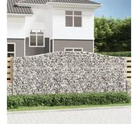 Vidaxl Paniers À Gabions Arqués 2 Pcs 400x50x160/180 Cm Fer Galvanisé