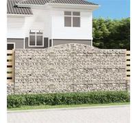 Vidaxl Paniers À Gabions Arqués 2 Pcs 400x50x180/200 Cm Fer Galvanisé