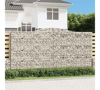 Vidaxl Paniers À Gabions Arqués 2 Pcs 400x50x200/220 Cm Fer Galvanisé