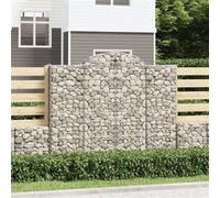 vidaXL Paniers à gabions arqués 3 pcs 200x50x160/180 cm Fer galvanisé, gabion, cage de gabion, panier de mur de gabion, mur 3146384