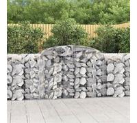 Paniers À Gabions Arqués 3 Pcs 300x50x100/120 Cm Fer Galvanisé Vidaxl Vidaxl