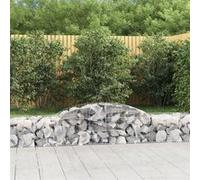 Paniers à gabions arqués 3 pcs 300x50x40/60 cm fer galvanisé, gabion, cage de gabion, panier de mur de gabion, mur de gabion