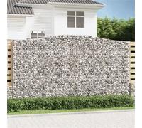 Vidaxl Paniers À Gabions Arqués 3 Pcs 400x30x220/240 Cm Fer Galvanisé